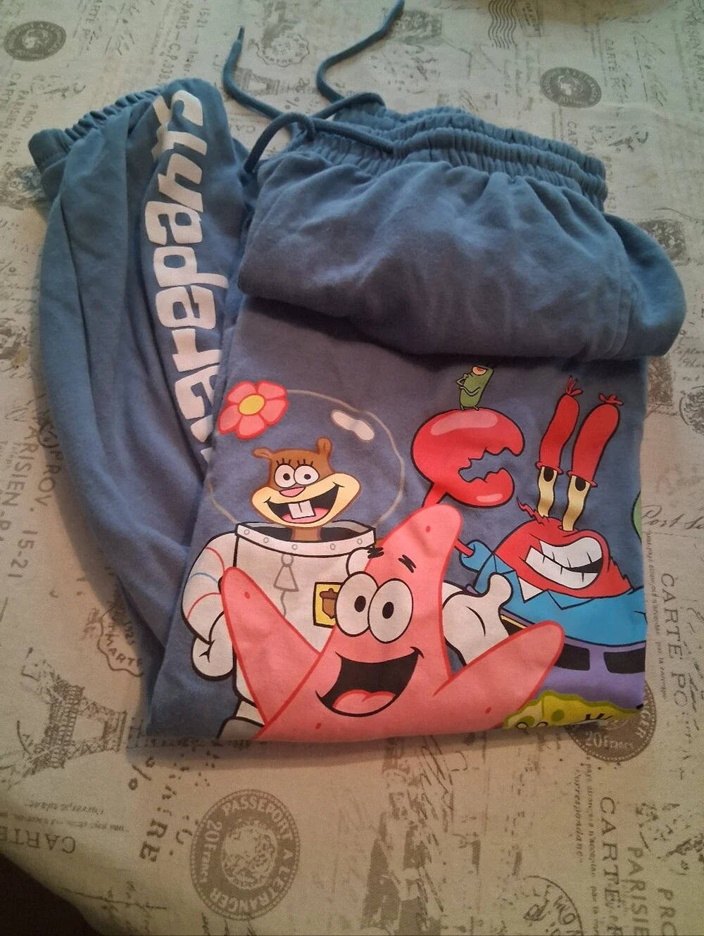 Disney Blue SpongeBob Pajama Set with Patrick & Friends
